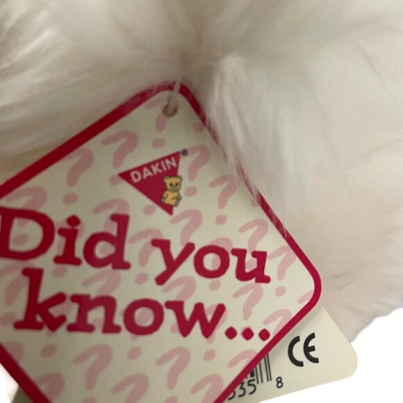 Vintage Dakin Applause White Poodle Plush Stuffed Animal Toy 8" Soft Fluffy Coll - Picture 5 of 16